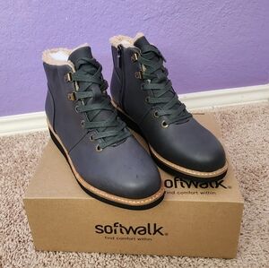 Softwalk Wilcox Charcoal Ankle Boots Size 8 W